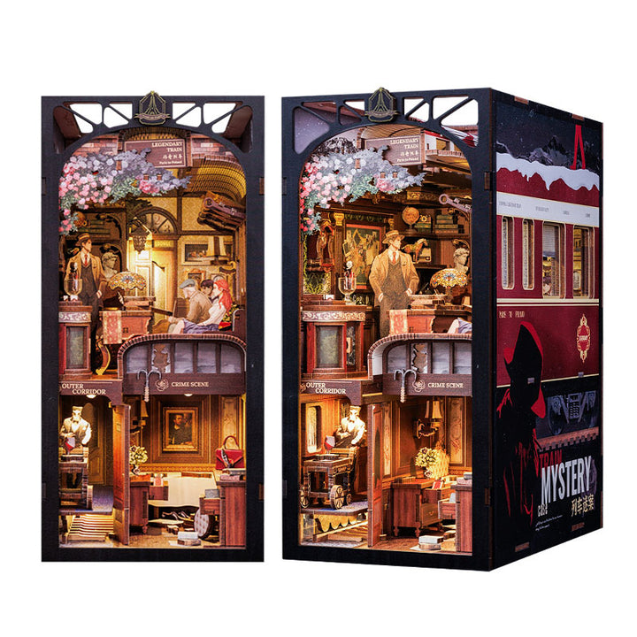 Miniature Dollhouse Train Mystery Case Wooden DIY Kit