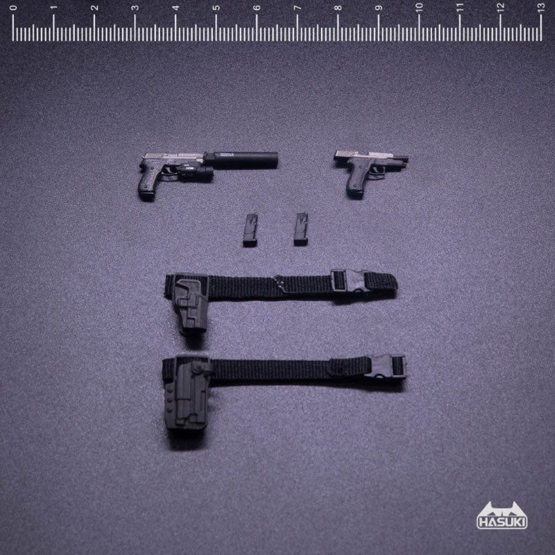WM-02B Handgun Set Grey Silver 1/12 Action Figure Complete Model Optional Parts