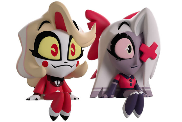 Figura de monitor de hotel Hazbin de Youtooz, 2 piezas. Conjunto (Charlie y Vaggie) 