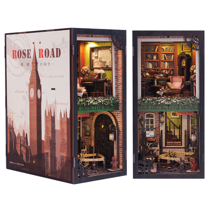 Miniature Doll House Rose Detective Agency Wooden Handmade Kit